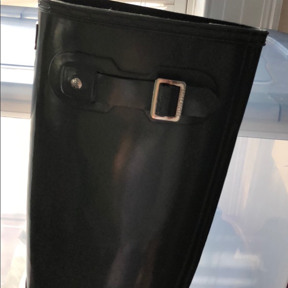 HUNTER Glossy Grey Tall Boots - Picture 6 of 6